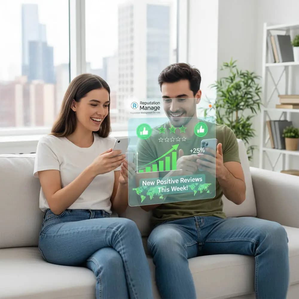 Team managing online reputation dashboards